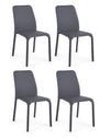 Set di 4 sedie da pranzo in ecopelle Pathos Grigio