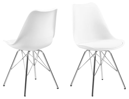 Set di 4 sedie da pranzo in plastica Eris Bianco
