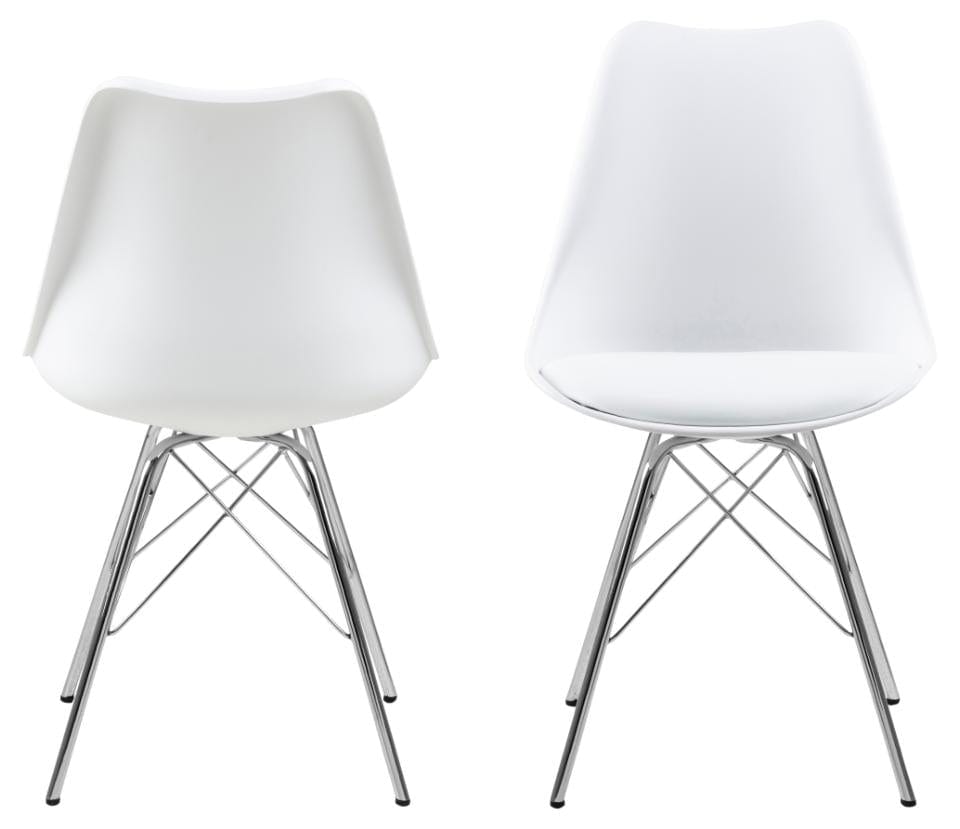 Set di 4 sedie da pranzo in plastica Eris Bianco (4)