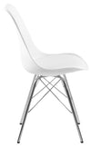 Set di 4 sedie da pranzo in plastica Eris Bianco (5)