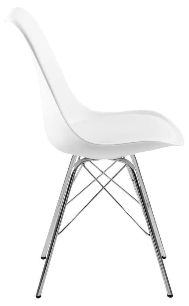 Set di 4 sedie da pranzo in plastica Eris Bianco (5)