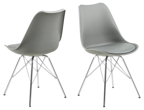 Set di 4 sedie da pranzo in plastica Eris Grigio