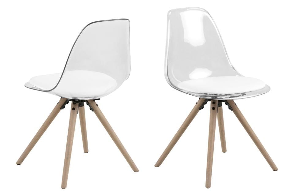 Set di 4 sedie da pranzo in plastica Hanning Bianco