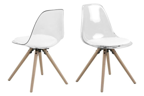 Set di 4 sedie da pranzo in plastica Hanning Bianco