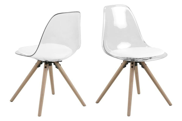 Set di 4 sedie da pranzo in plastica Hanning Bianco