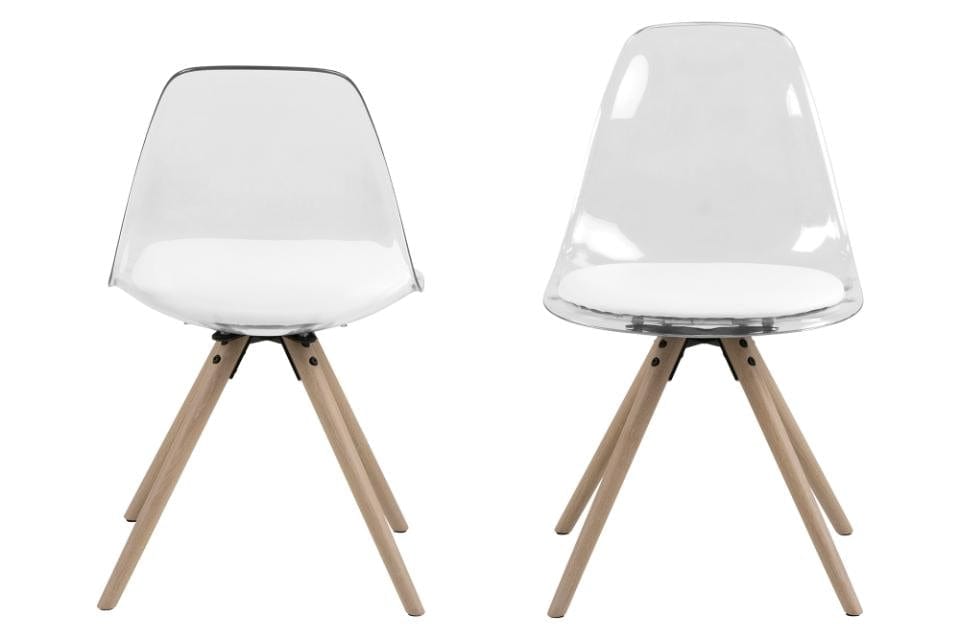 Set di 4 sedie da pranzo in plastica Hanning Bianco (2)