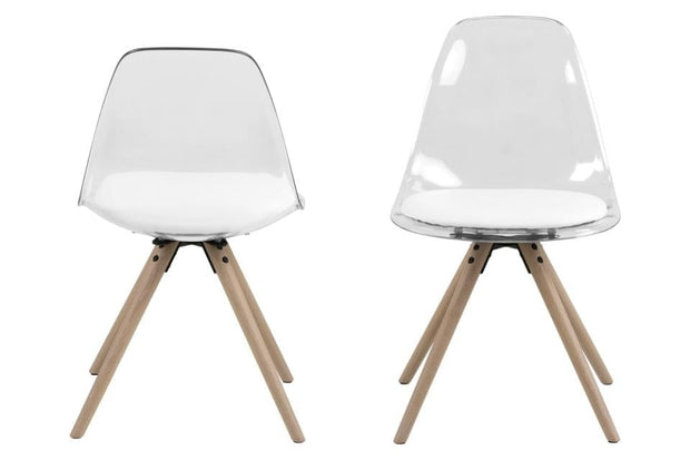 Set di 4 sedie da pranzo in plastica Hanning Bianco (2)