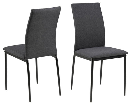 Set di 4 sedie da pranzo in tessuto Demina Grigio