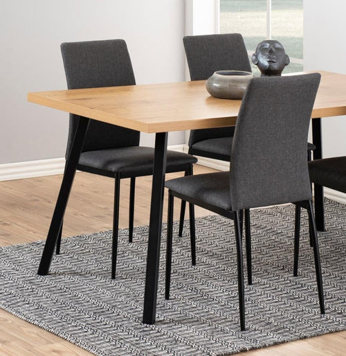 Set di 4 sedie da pranzo in tessuto Demina Grigio (1)