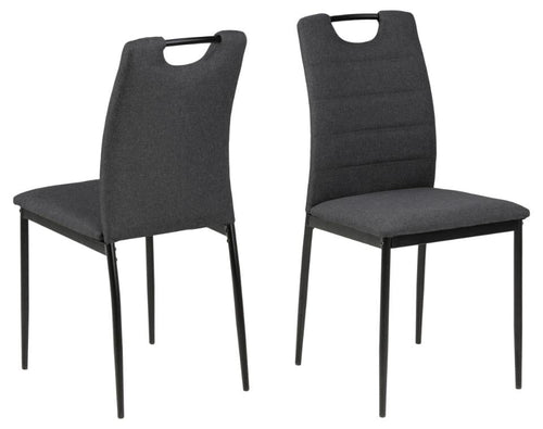 Set di 4 sedie da pranzo in tessuto Dia Grigio
