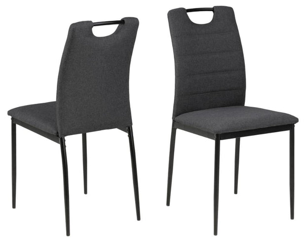 Set di 4 sedie da pranzo in tessuto Dia Grigio