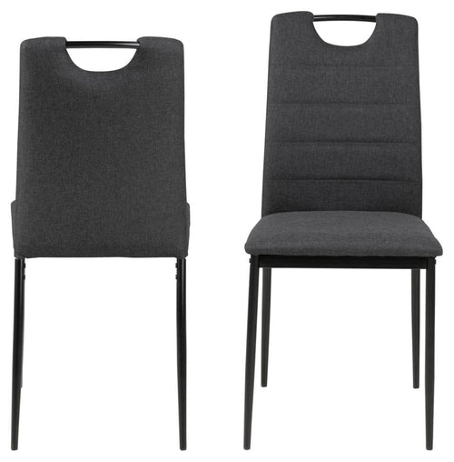 Set di 4 sedie da pranzo in tessuto Dia Grigio (1)