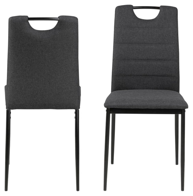 Set di 4 sedie da pranzo in tessuto Dia Grigio (1)