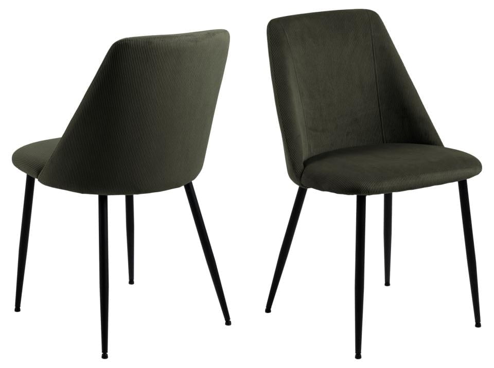 Set di 4 sedie da pranzo in tessuto Ines Verde