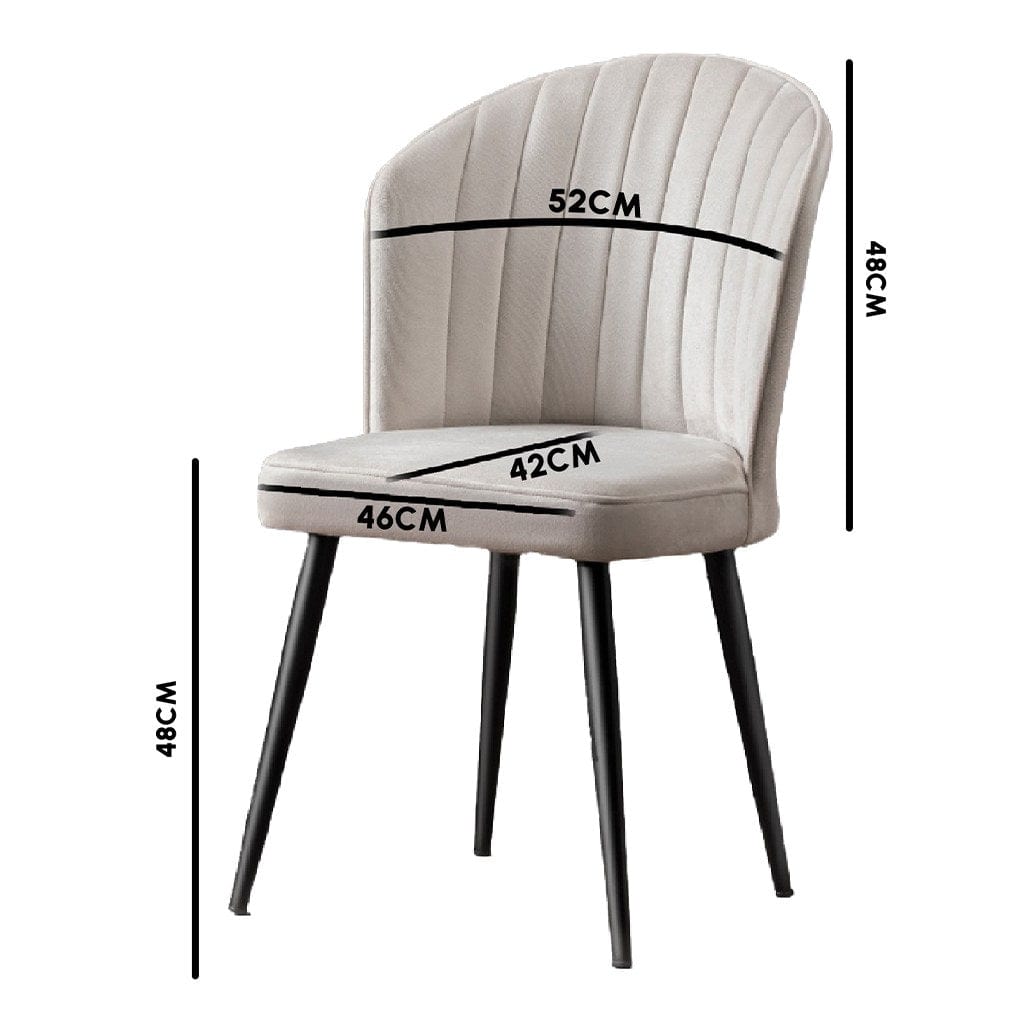Set di 4 sedie da pranzo in tessuto Rubi Grigio (2)