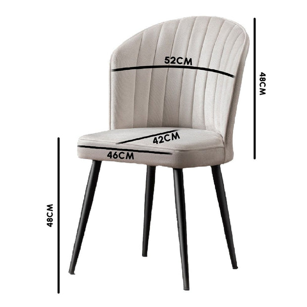 Set di 4 sedie da pranzo in tessuto Rubi Grigio (2)