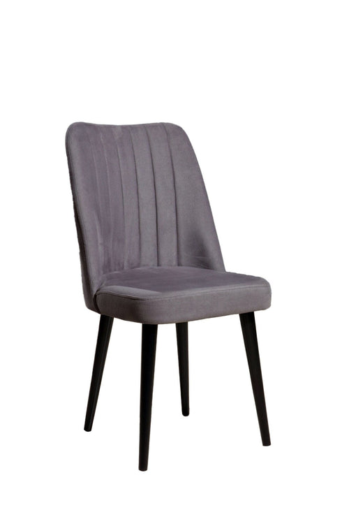 Set di 4 sedie da pranzo in tessuto Vega Grigio (1)