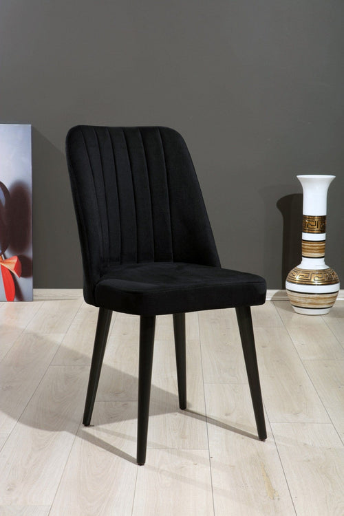 Set di 4 sedie da pranzo in tessuto Vega Nero