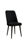 Set di 4 sedie da pranzo in tessuto Vega Nero (1)