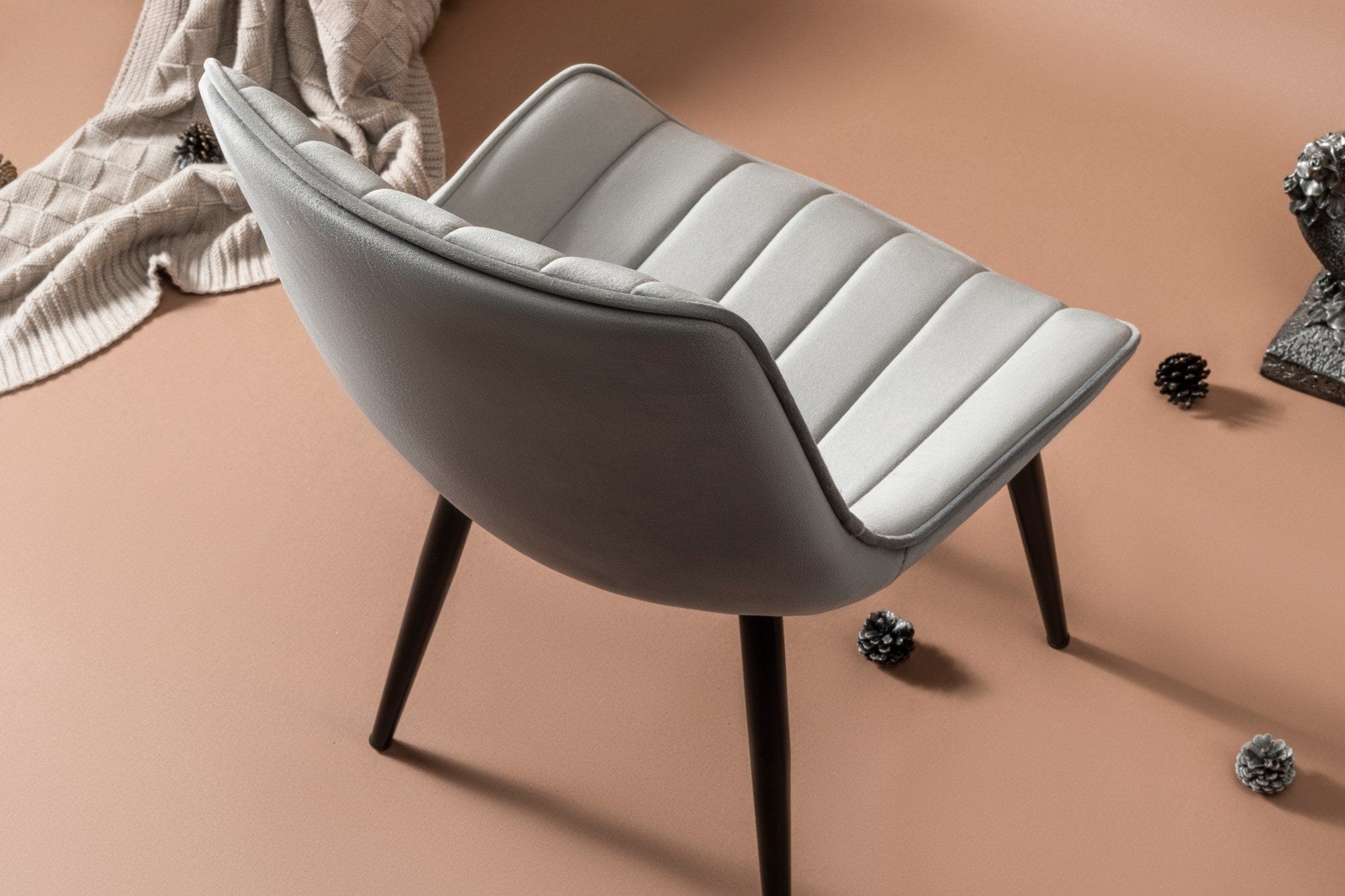 Set di 4 sedie da pranzo in tessuto Venus Grigio (4)
