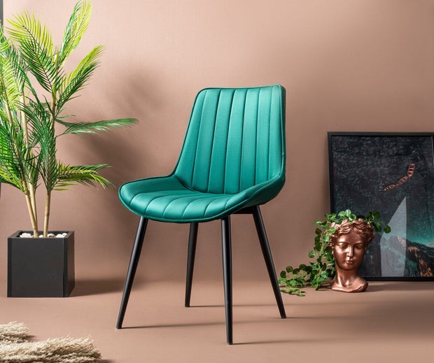 Set di 4 sedie da pranzo in tessuto Venus Verde