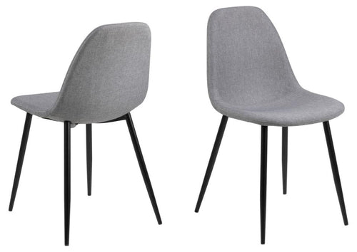 Set di 4 sedie da pranzo in tessuto Wilma Grigio