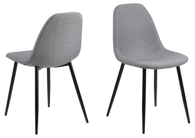 Set di 4 sedie da pranzo in tessuto Wilma Grigio