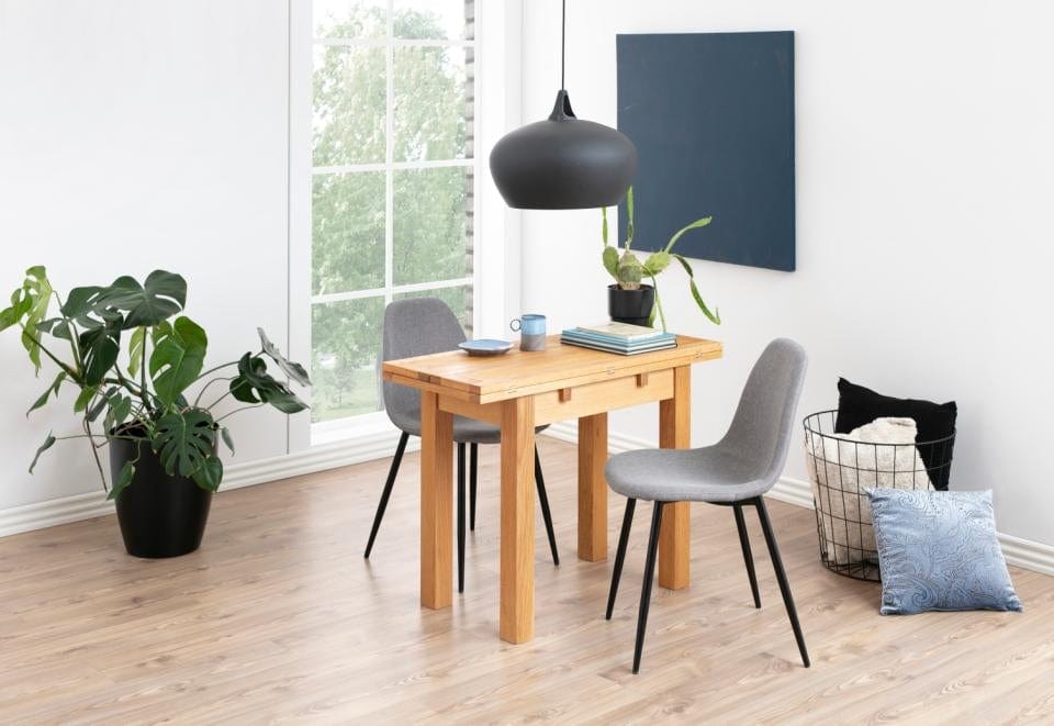 Set di 4 sedie da pranzo in tessuto Wilma Grigio (2)