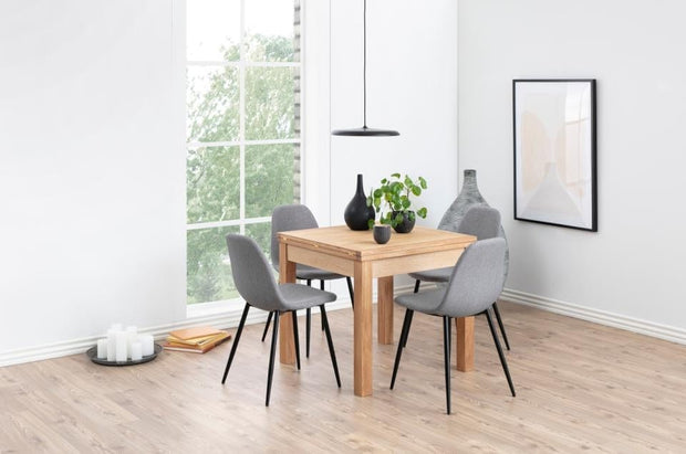 Set di 4 sedie da pranzo in tessuto Wilma Grigio (3)