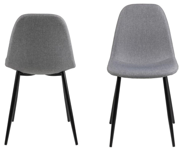 Set di 4 sedie da pranzo in tessuto Wilma Grigio (5)