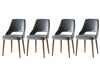 Set di 4 sedie da pranzo in velluto Acelya 1 Grigio