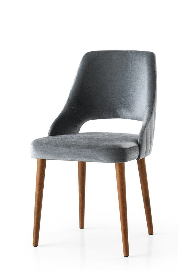 Set di 4 sedie da pranzo in velluto Acelya 1 Grigio (1)