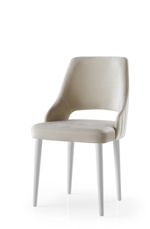 Set di 4 sedie da pranzo in velluto Acelya 2 Crema (1)
