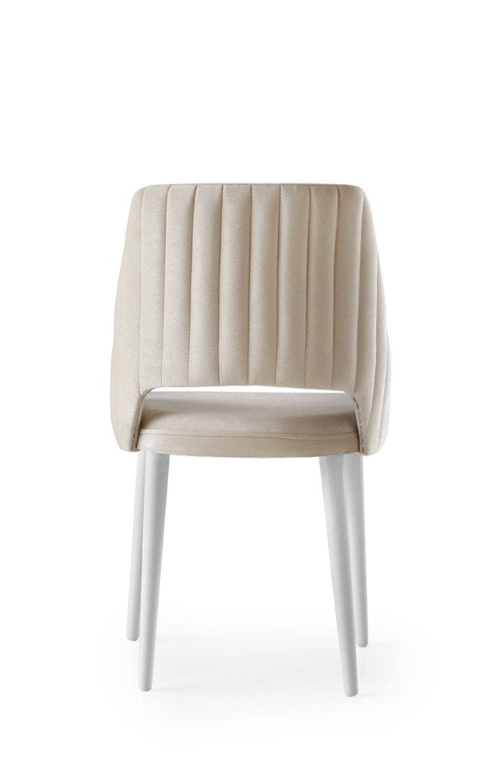 Set di 4 sedie da pranzo in velluto Acelya 2 Crema (2)