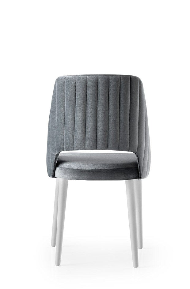 Set di 4 sedie da pranzo in velluto Acelya 2 Grigio (2)