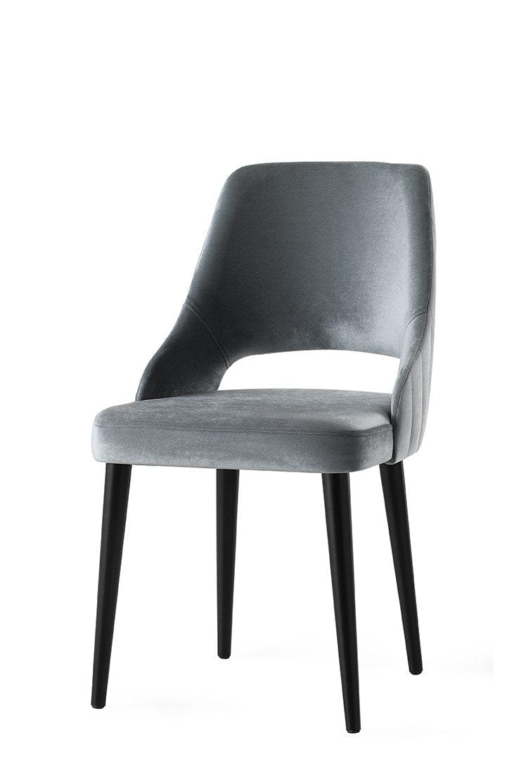 Set di 4 sedie da pranzo in velluto Acelya 3 Grigio (1)