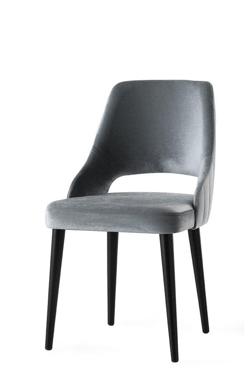 Set di 4 sedie da pranzo in velluto Acelya 3 Grigio (1)