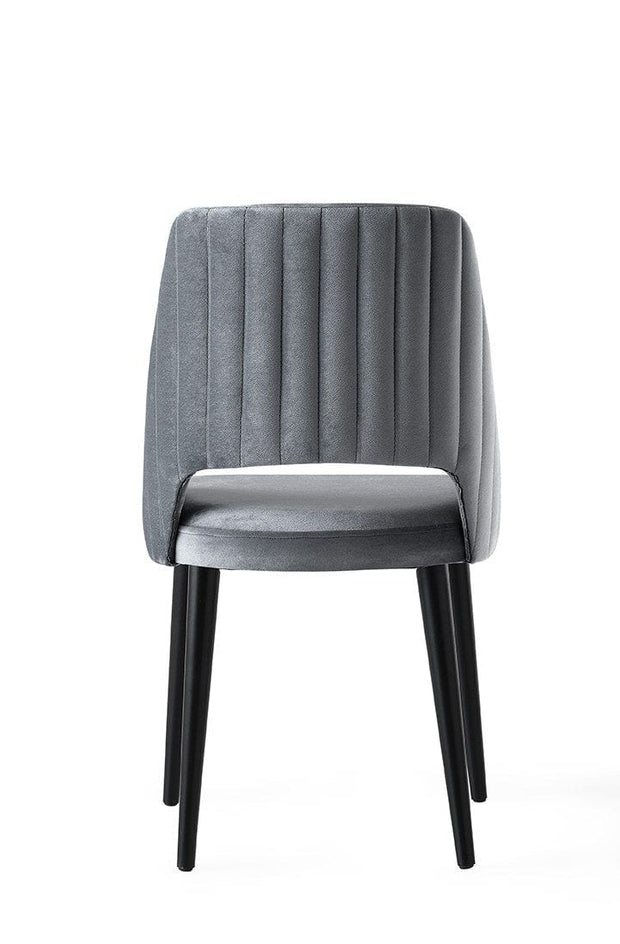 Set di 4 sedie da pranzo in velluto Acelya 3 Grigio (2)