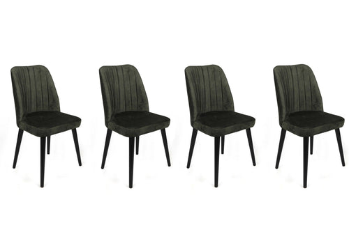 Set di 4 sedie da pranzo in velluto Alfa 432-V4 Verde