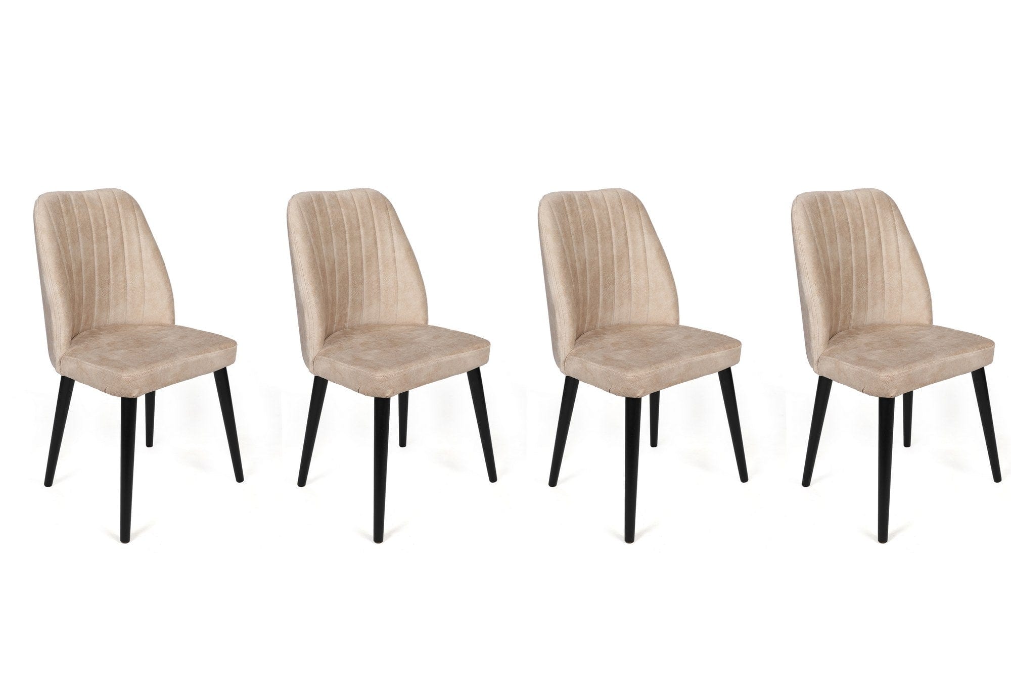 Set di 4 sedie da pranzo in velluto Alfa 434-V4 Crema