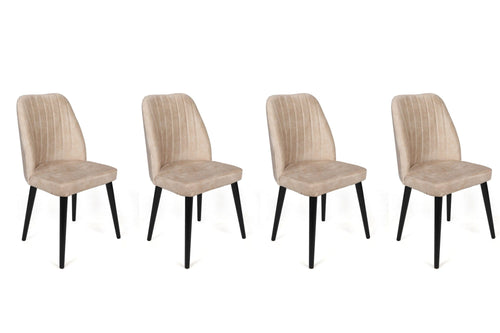 Set di 4 sedie da pranzo in velluto Alfa 434-V4 Crema