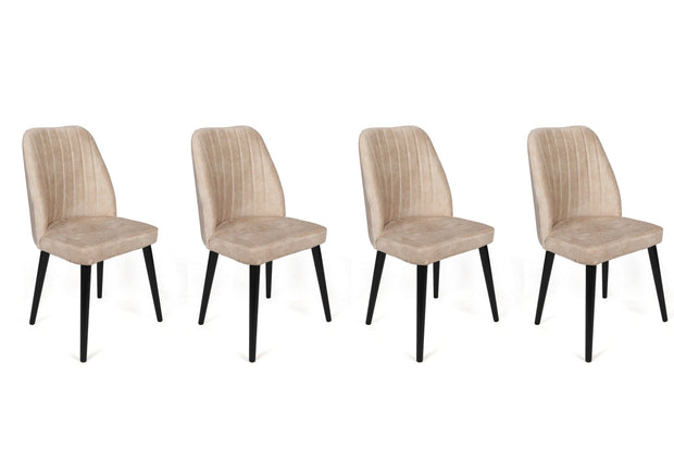 Set di 4 sedie da pranzo in velluto Alfa 434-V4 Crema