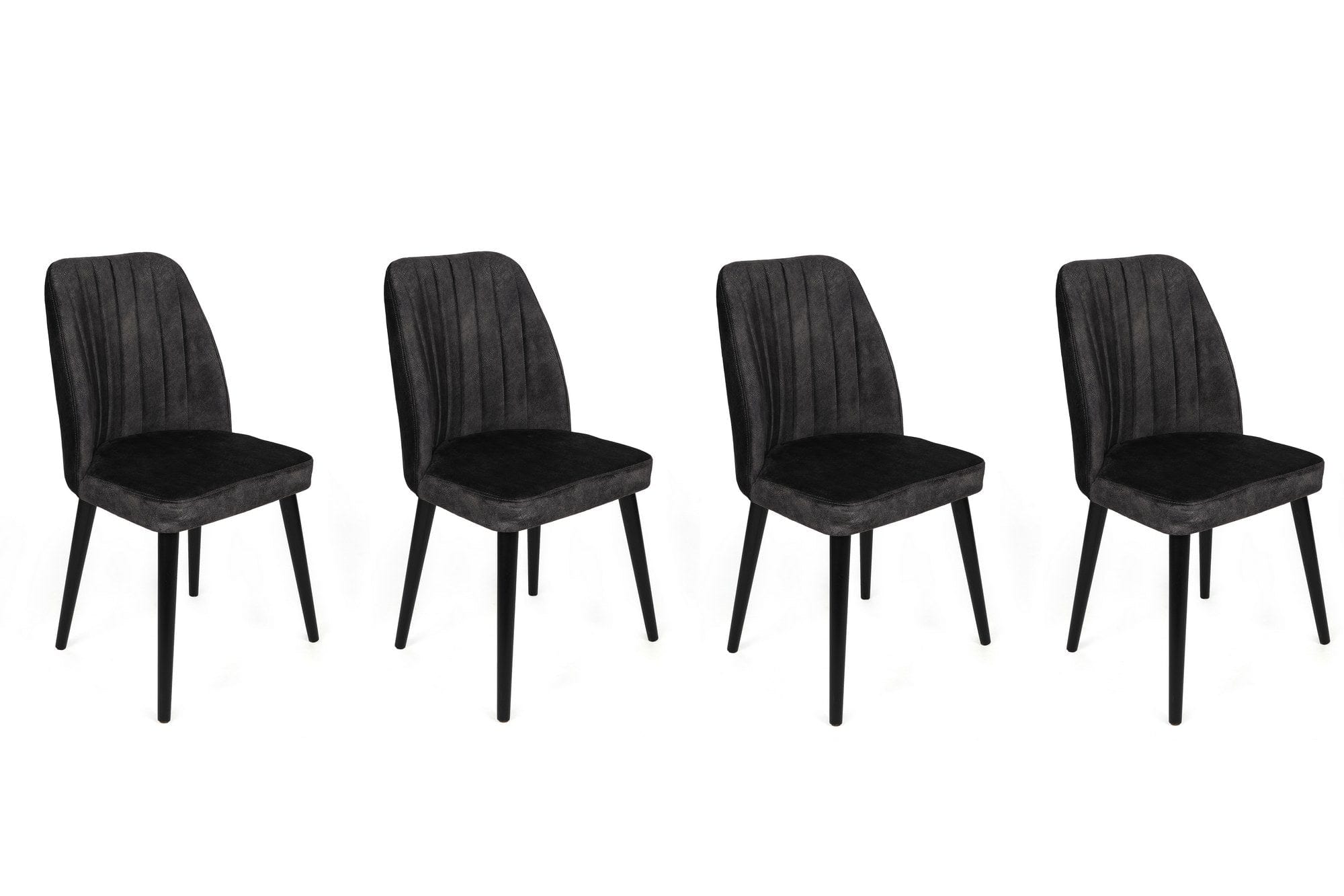Set di 4 sedie da pranzo in velluto Alfa 437-V4 Antracite