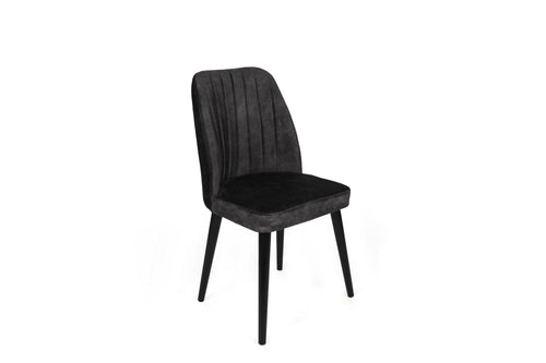 Set di 4 sedie da pranzo in velluto Alfa 437-V4 Antracite (1)