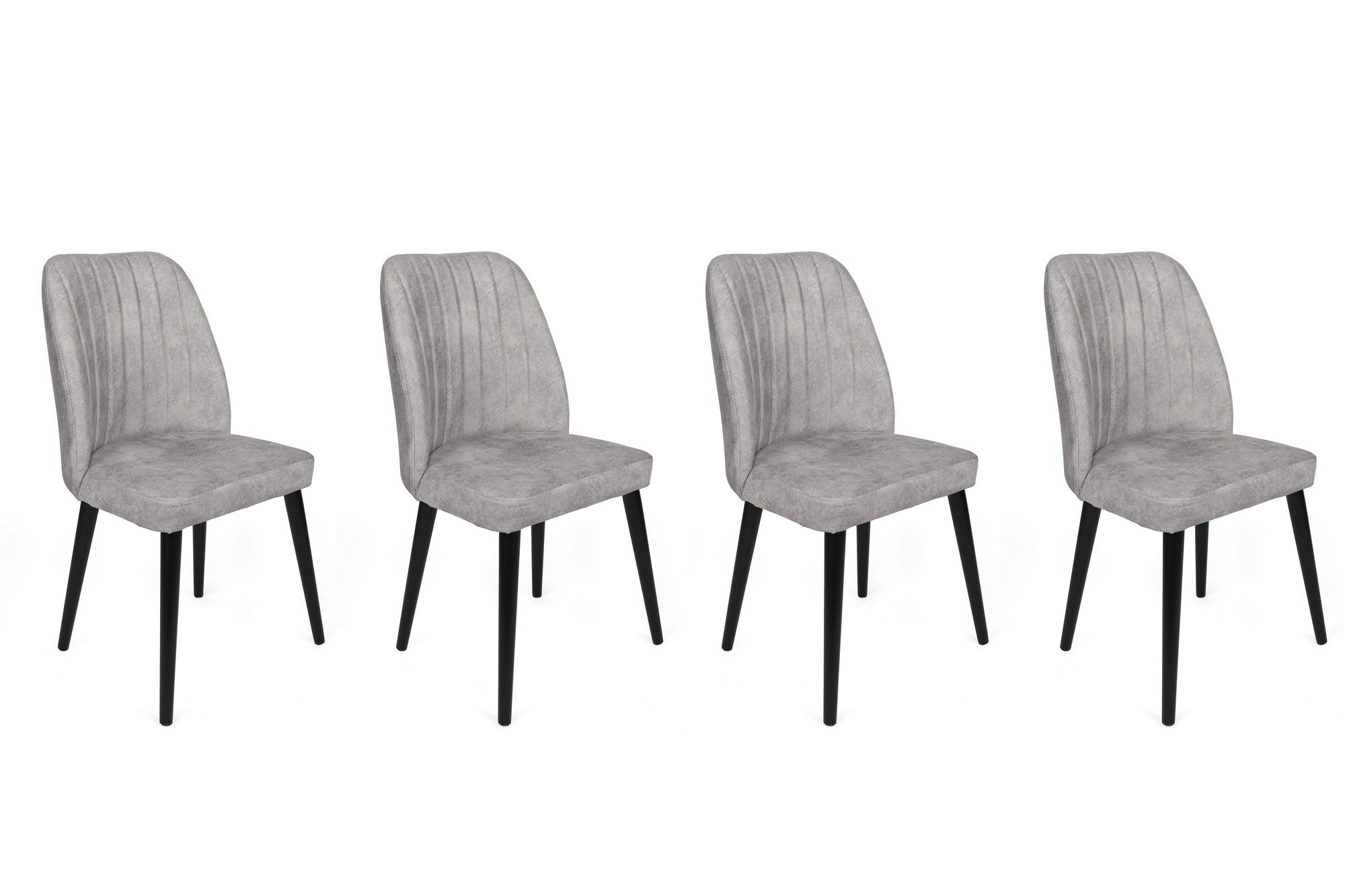 Set di 4 sedie da pranzo in velluto Alfa 438-V4 Grigio