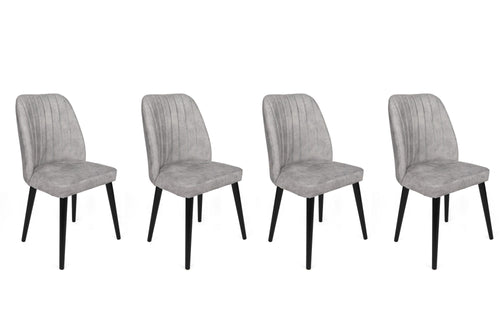 Set di 4 sedie da pranzo in velluto Alfa 438-V4 Grigio