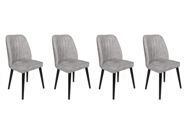 Set di 4 sedie da pranzo in velluto Alfa 438-V4 Grigio