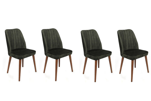 Set di 4 sedie da pranzo in velluto Alfa 462-V4 Verde