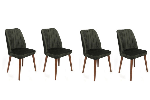 Set di 4 sedie da pranzo in velluto Alfa 462-V4 Verde