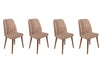 Set di 4 sedie da pranzo in velluto Alfa 463-V4 Beige